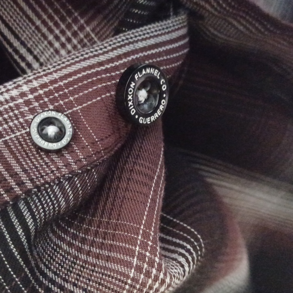 DIXXON Flannel Co Guerrero Plaid Button Up Shirt SZ M Brown Bamboo - Picture 11 of 16